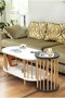 Hanah Home Peka111-125 Juego de Mesas de Café Blanco y Antracita